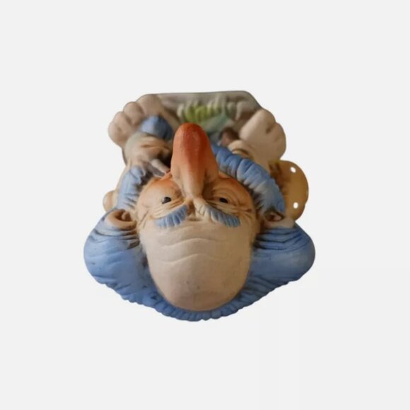 Vintage 1970s Garden Gnome Old Elf Pixie Ceramic Mold Cast Figure 4" Statue - Picture 8 of 10